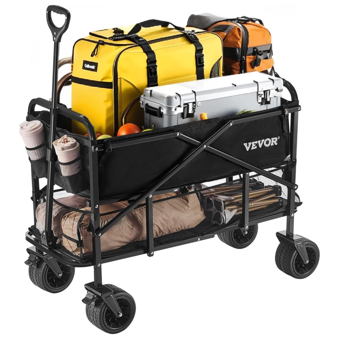 Vevor 400L/450lbs Large Collapsible Double Decker Wagon