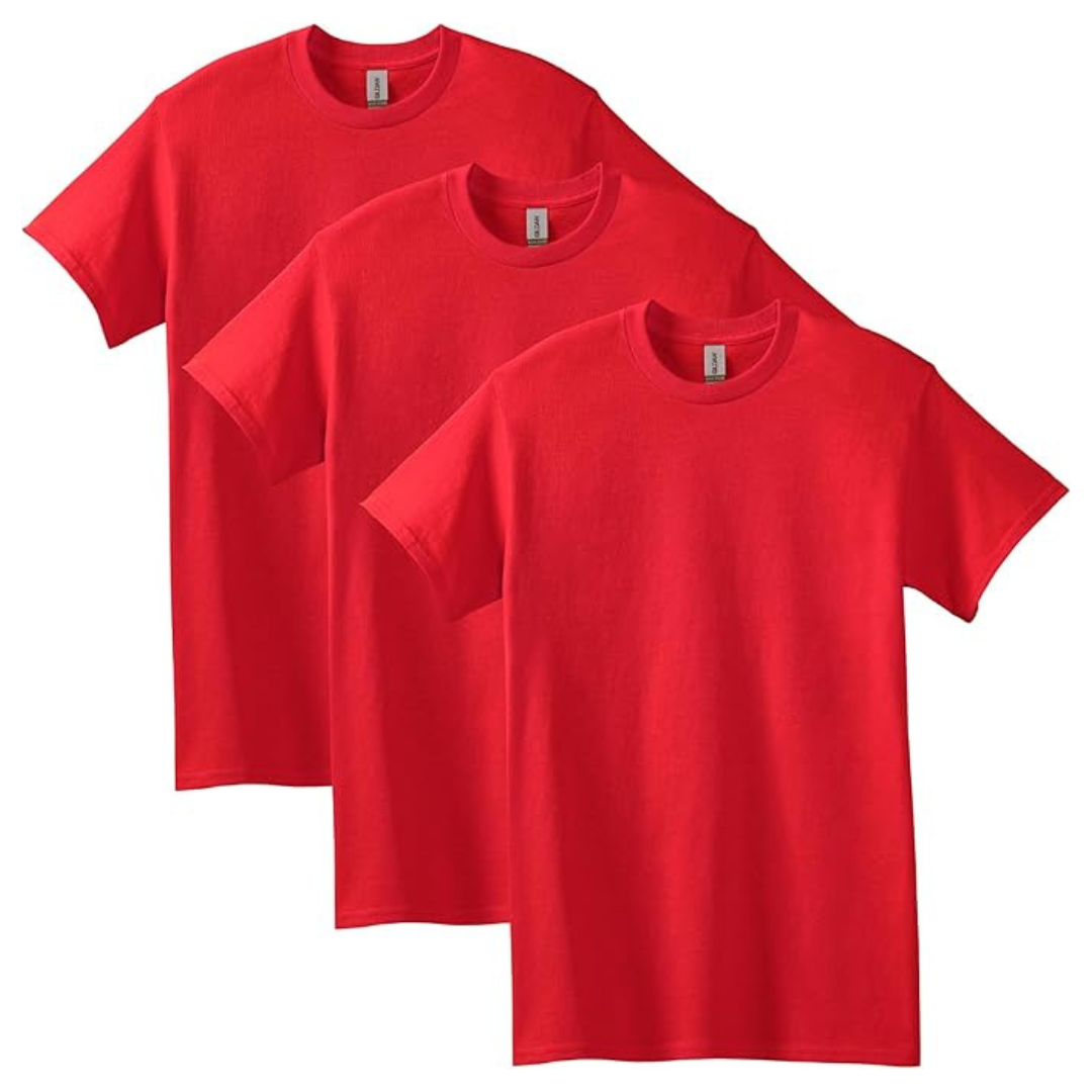 3-Pack Gildan Unisex Adult Heavy Cotton T-Shirts (Various Colors)