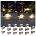 16-Pack Waterproof LED Solar Powered Outdoor Fence Lights