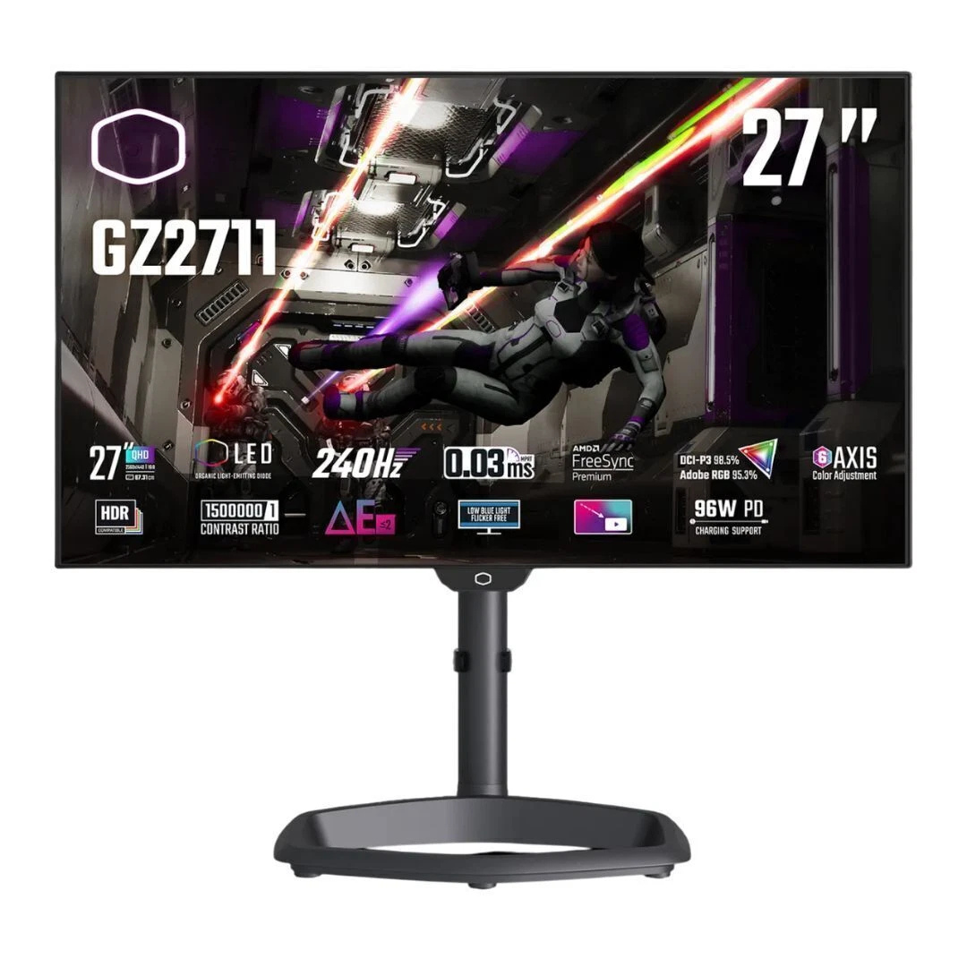 Cooler Master Tempest GZ2711 27" WQHD 240Hz 0.03ms HDR OLED Freesync Gaming Monitor