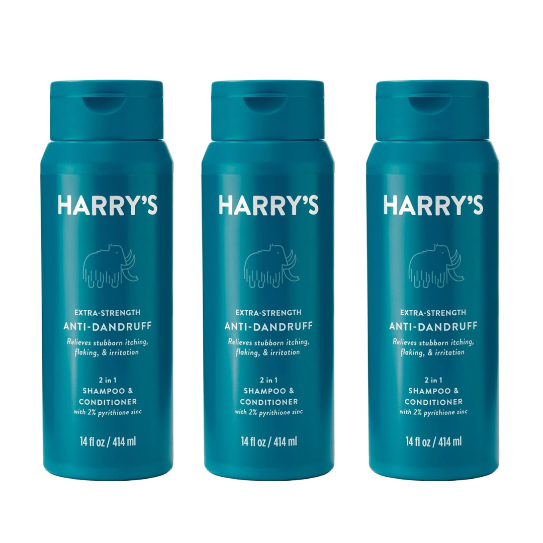 3-Count Harry's 2-in-1 Men's Extra Strength Anti-Dandruff Shampoo & Conditioner