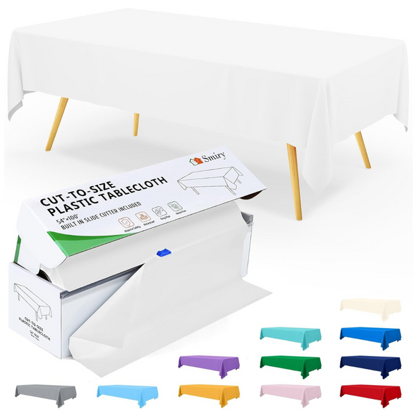 54" x 100' Waterproof Rectangle Disposable Tablecloths