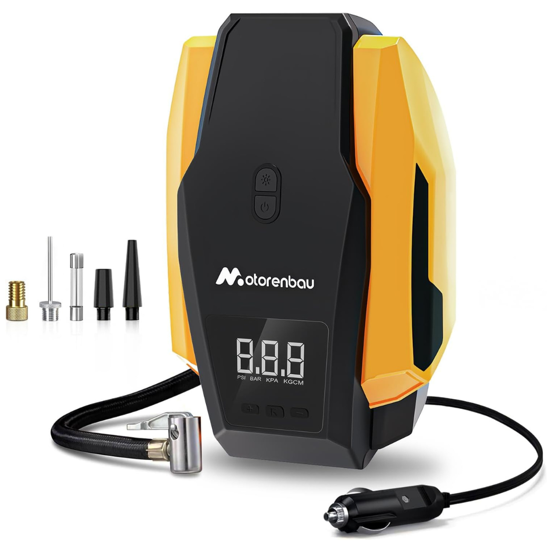150PSI 12V Tire Inflator Portable Air Compressor (Blue Or Yellow)