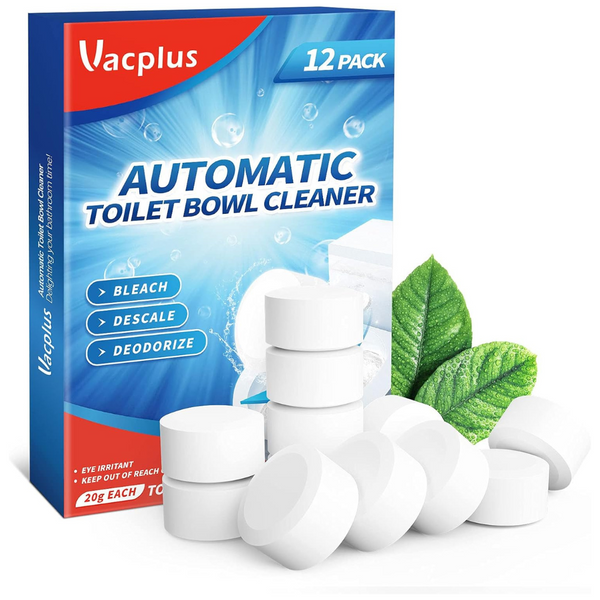 12-Pack Vacplus Automatic Toilet Bowl Cleaner Tablets With Bleach