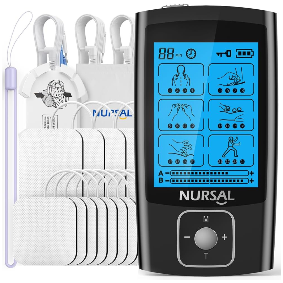 Nursal Muscle Stimulator TENS Unit W/12-Piece Replacement Pads