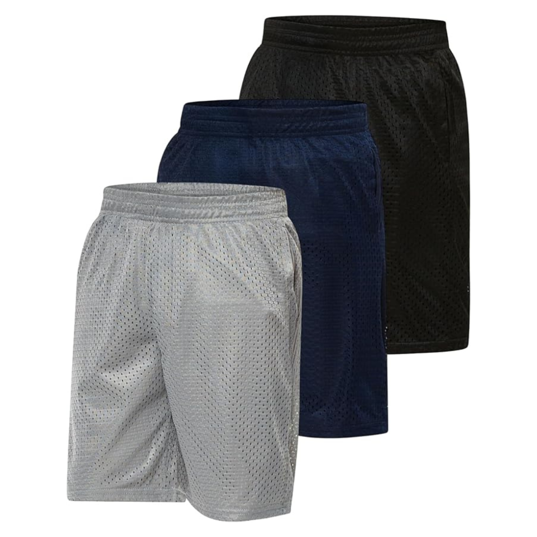 3-Pack Ultra Performance Boy's Mesh Athletic Youth Basketball Short's