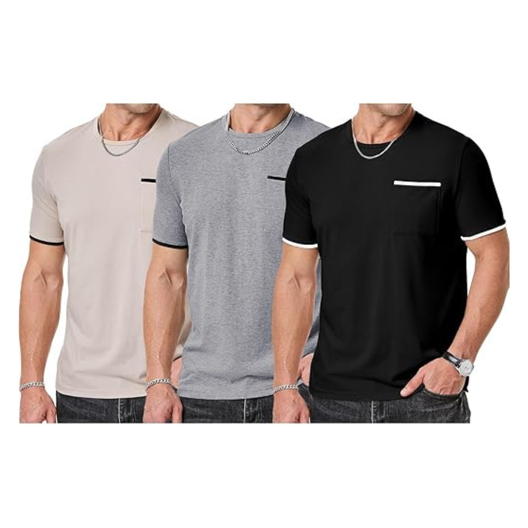3-Pack Men's Casual Crewneck T-Shirts
