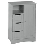 RiverRidge Ashland Collection 1 Door, 3 Drawer, Gray Floor Cabinet