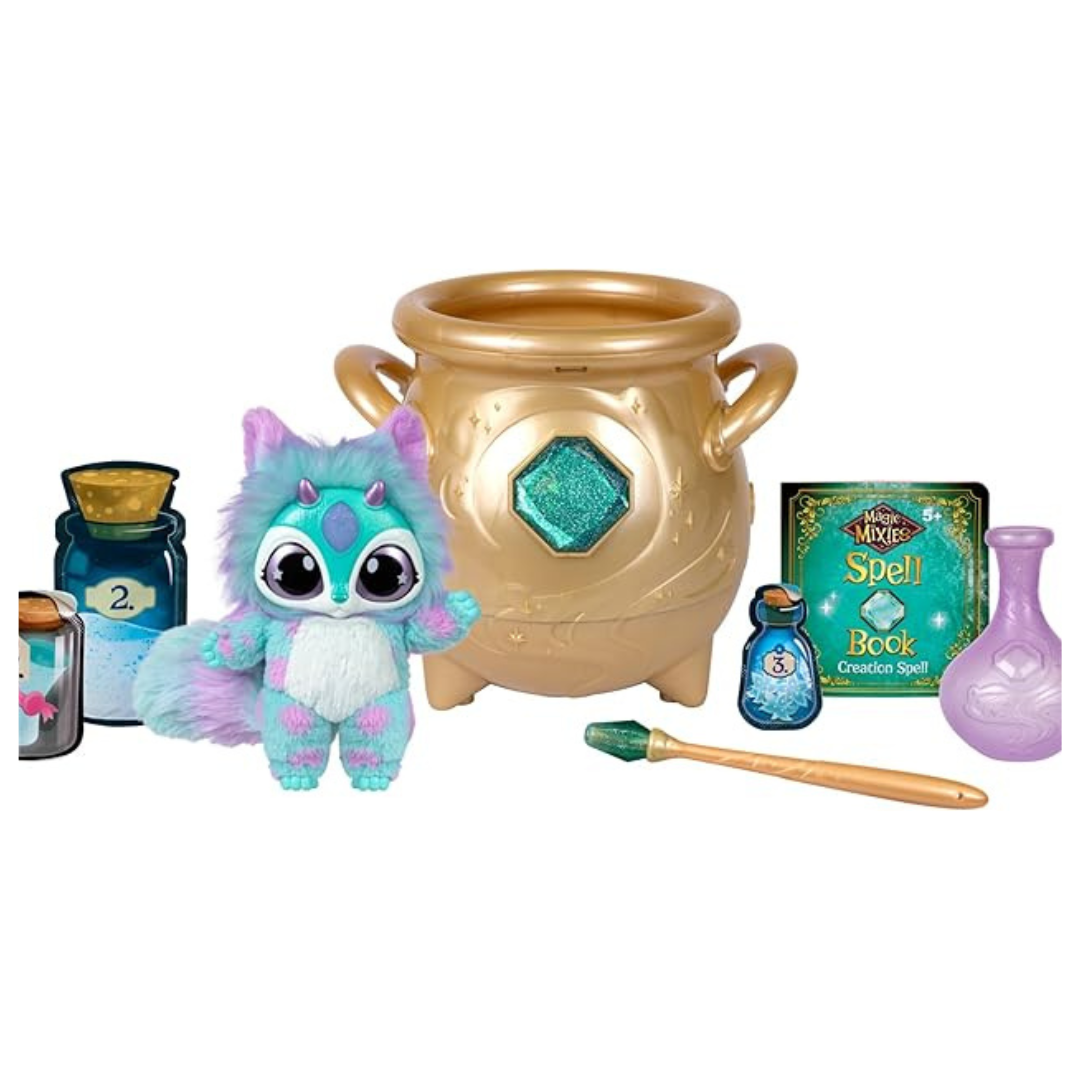 Magic Mixies Magical Misting Gold Cauldron w/ 8" Non-Electronic Plush Toy