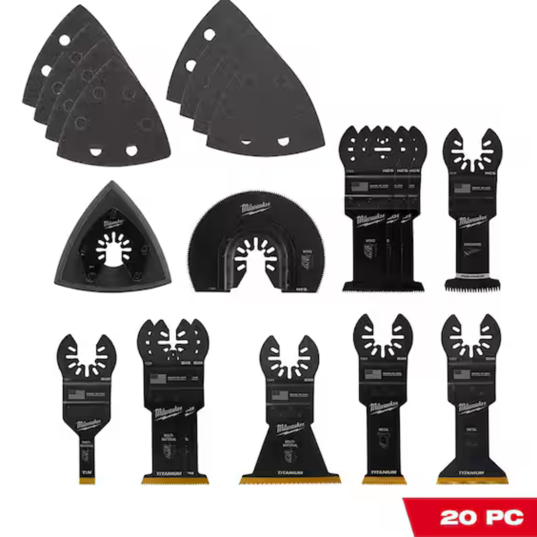20-Piece Milwaukee Oscillating Multi-Tool Blade Kit