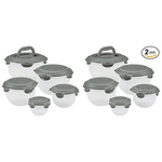 Rachael Ray Leak-Proof Nestable Container Food Storage Bin Set (10-Piece, Pack Of 2)