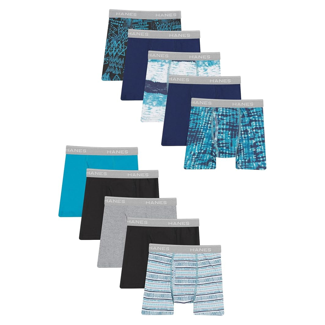 Hanes Boys’ And Toddler Comfort Flex And ComfortSoft Boxer Briefs (10 Pack)