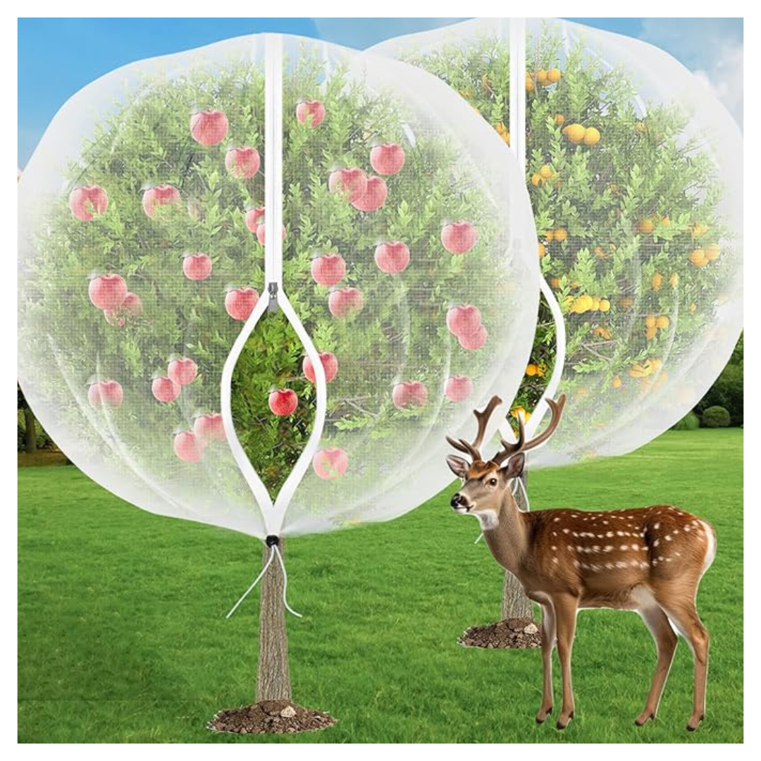 2-Piece 6 x 5.3-Ft Zipper Fruit Tree Garden Bird Netting Covers