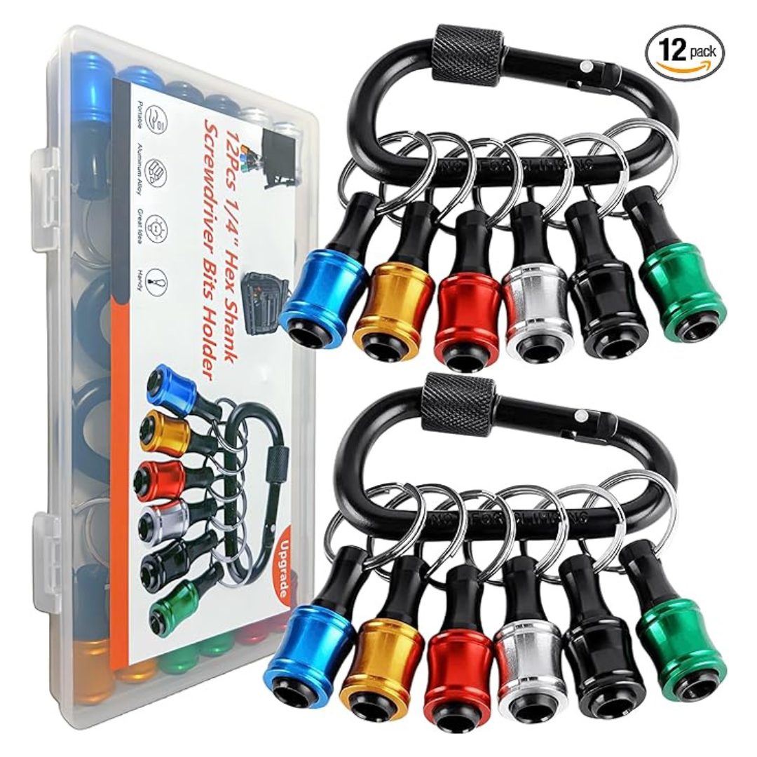 12-Piece Facaincxs 1/4" Screwdriver Socket Bit Holders