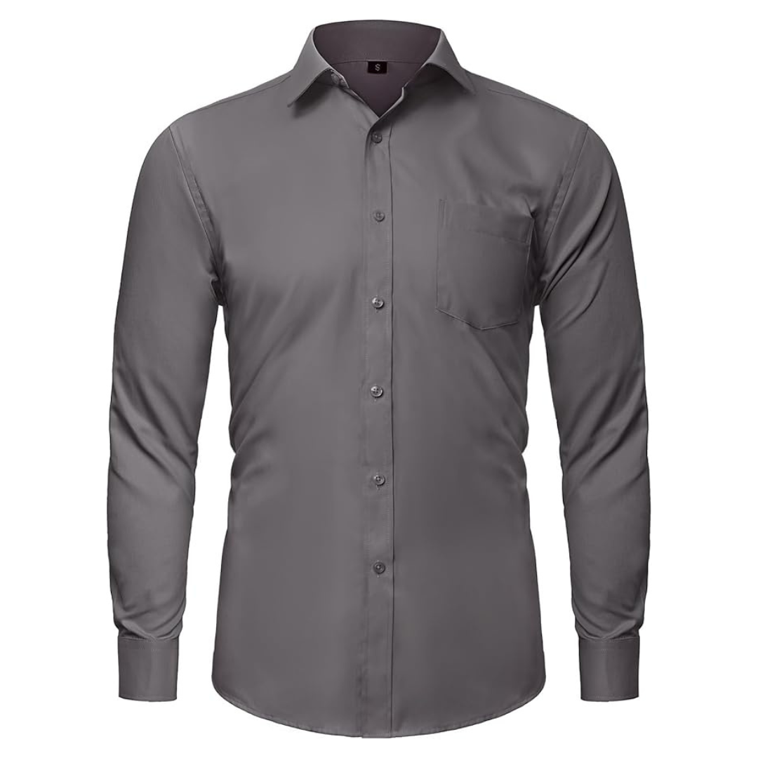 Men's Regular Fit Stretch Formal Long Sleeve Dress Shirts