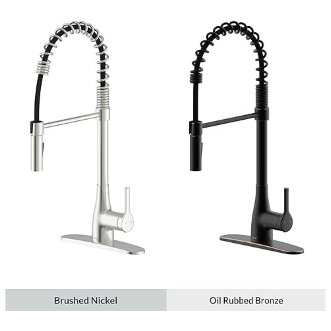 Bio Bidet Single-Handle Pull-Down Spring Neck Sprayer Kitchen Faucet