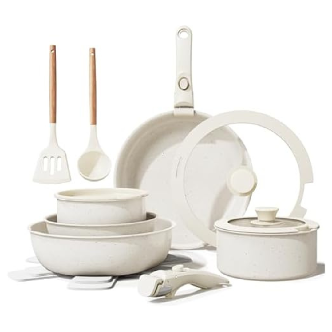 17-Piece Stain & Scratch-Resistant Ceramic Nonstick Cookware Set
