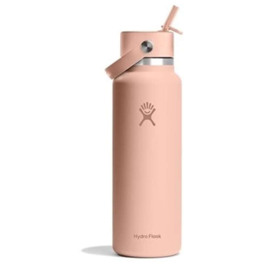 40-Oz Hydro Flask Wide Mouth Flex Straw Cap Vacuum Insulated Stainless Steel Water Bottle (Sunglow)