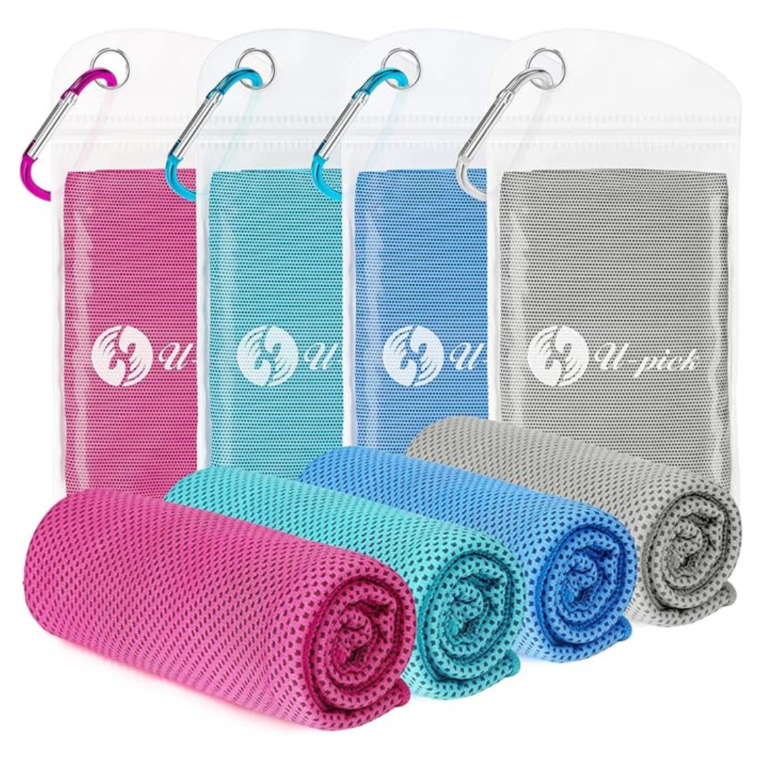 4-Count U-pick 40" x 12" Soft Breathable Cooling Towels (Various)