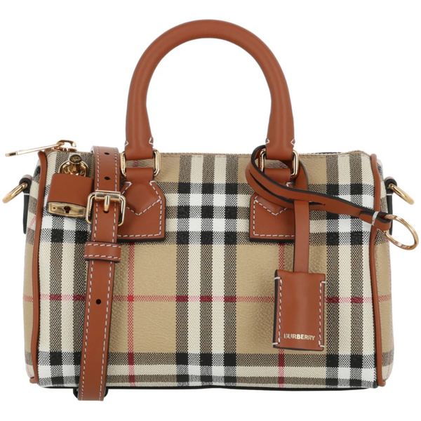 Burberry Women's Mini Check Bowling Bag (Brown)