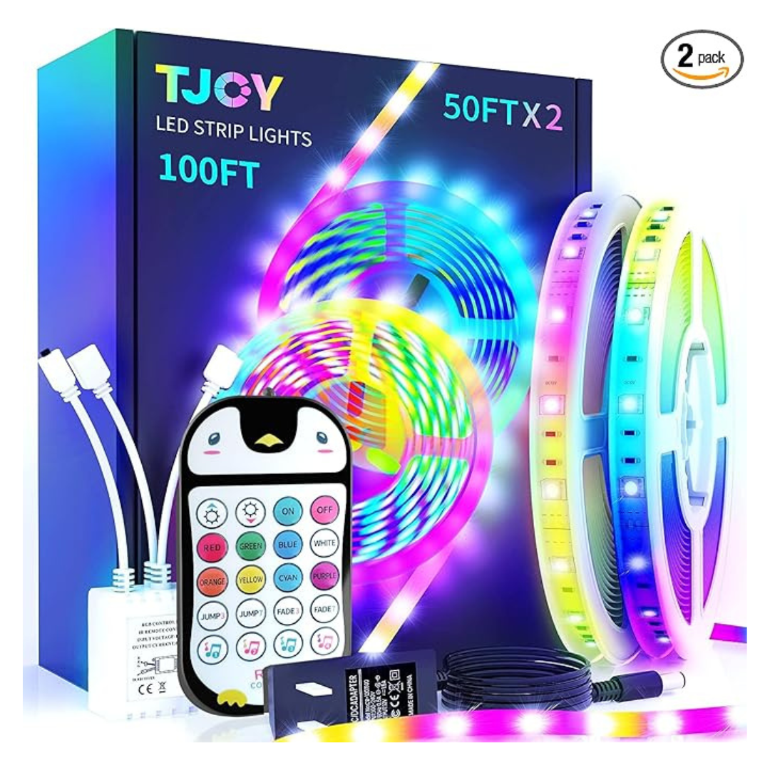 100ft Kids LED Multi-Color RGB Strip Lights (50ft x 2)