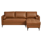 83.5" Square Arm 2-Piece Faux Leather Sectional Sofa