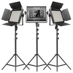 Gvm Rgb LED Studio Video Bi-Color Soft 1000D 3-Light Panel Kit