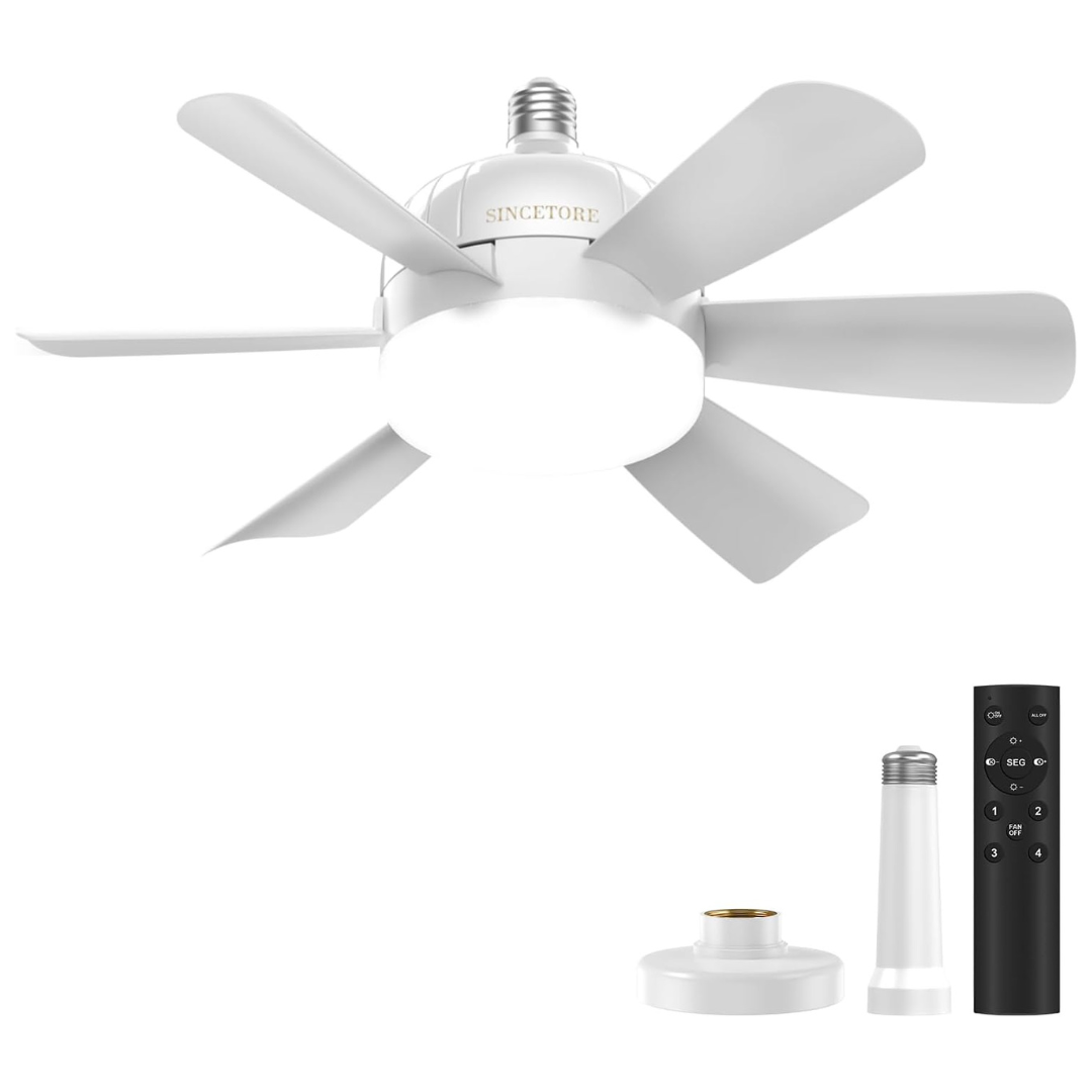 18" Ceiling Socket Fans With Lights (2 Colors)