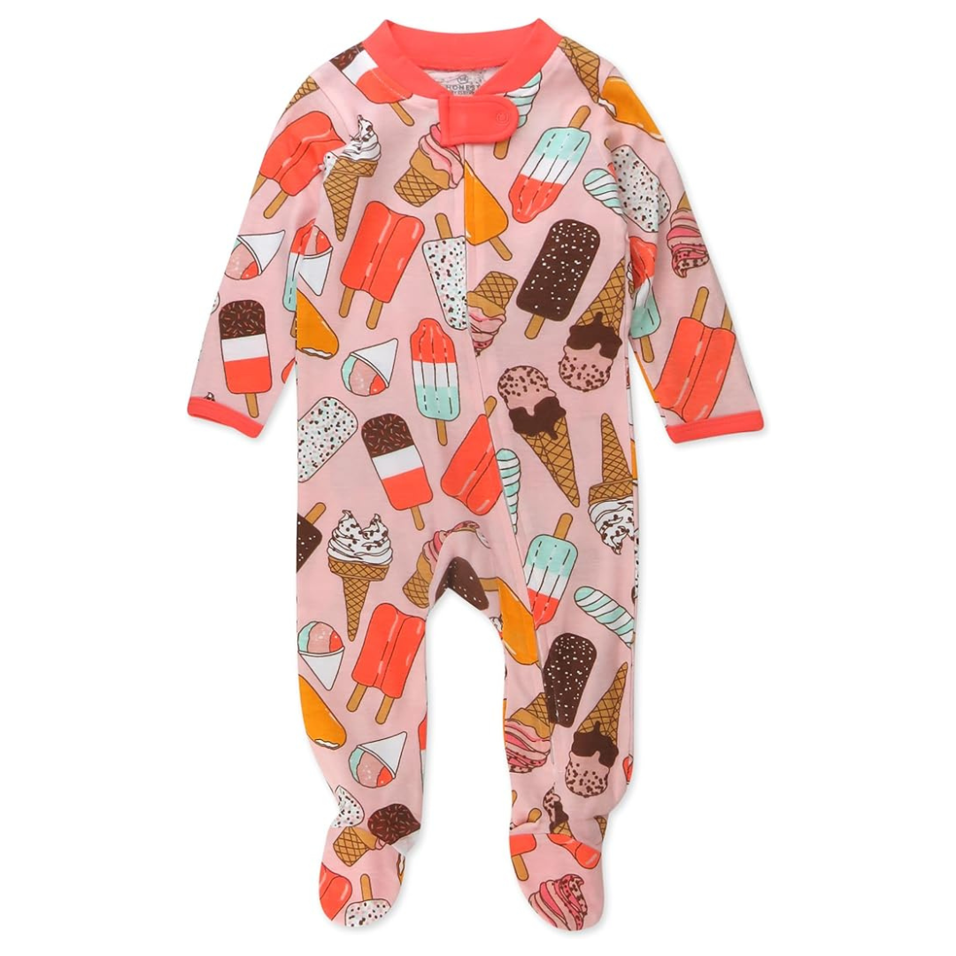 HonestBaby 100% Organic Cotton Sleep & Play Footed One-Piece Pajama Sleeper
