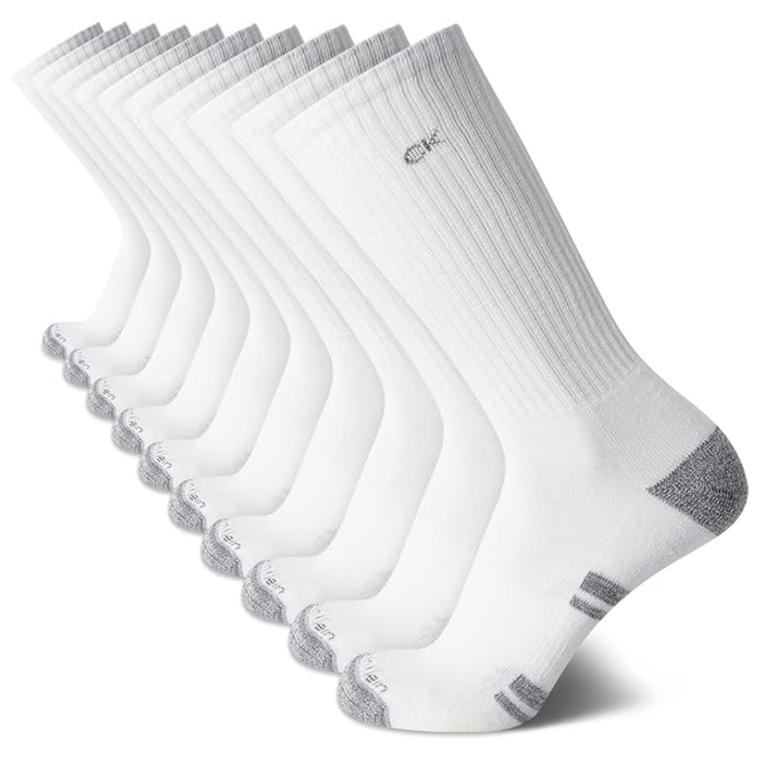 10 Pairs Of Calvin Klein Men’s Cushioned Athletic Workout Crew Socks