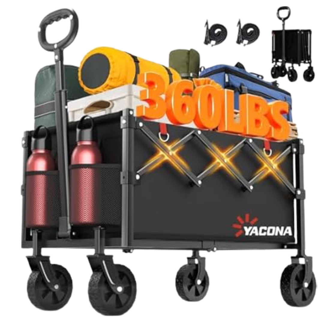 Lightweight Foldable 360lbs Capacity Wagons Carts W/ Wheels
