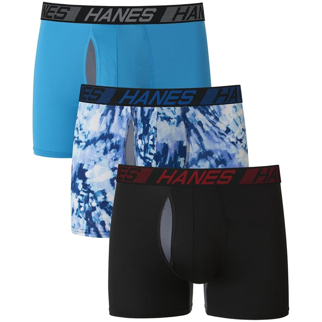 3-Pack Hanes Men's Total Support Pouch Boxer Briefs (Assorted)