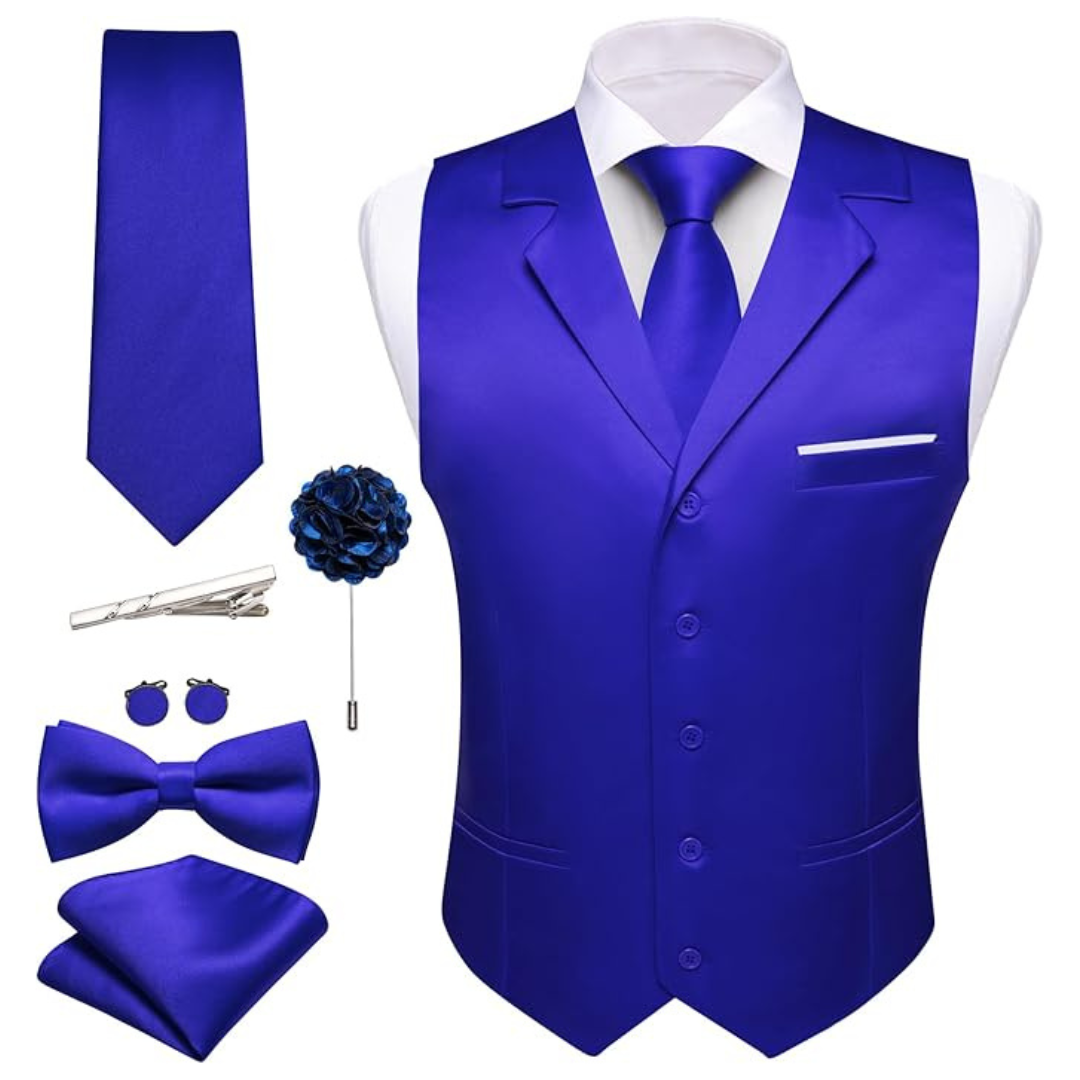 Men's Royal Blue Slim Fit Business Suit