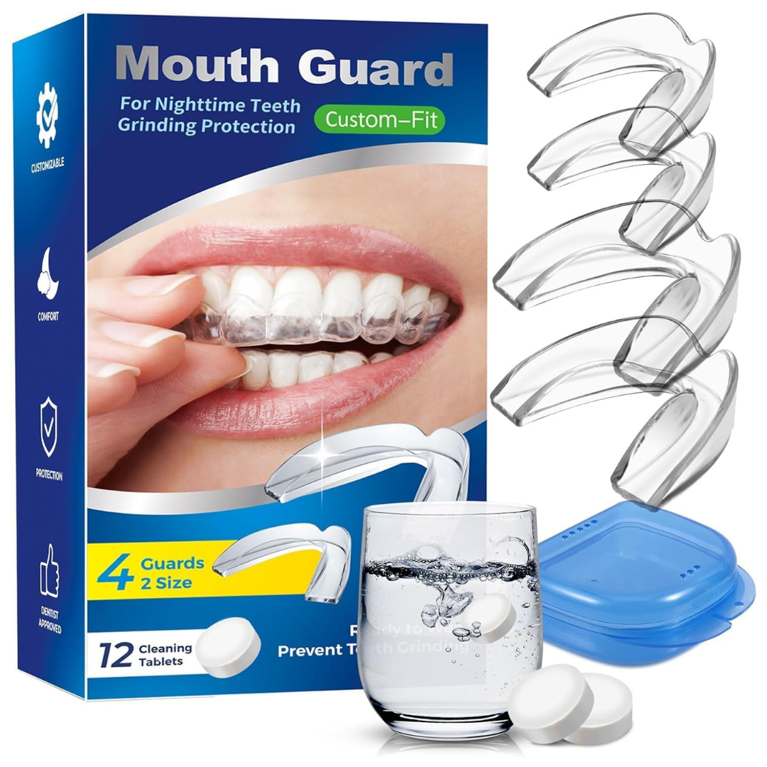 4-Unit Mouth Guard For Grinding Teeth At Night