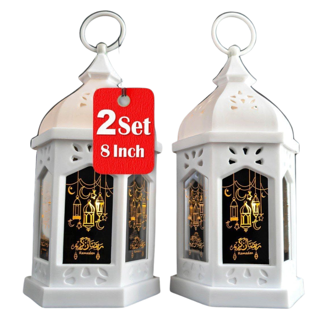2-Piece 8" Ramadan Lantern Lights 2025 Decorations