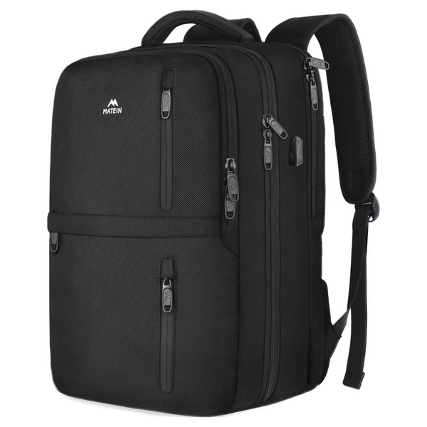 40L Matein Carry-On Travel Backpack W/USB Port & 17" Laptop Slot