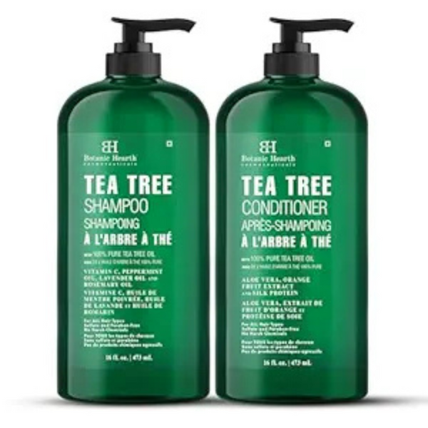 2-Pack 16 Oz Botanic Hearth Tea Tree Shampoo & Conditioner Set