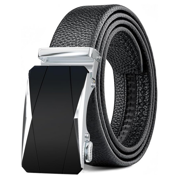 Men's Leather Ratchet Sliding 28" to 34" Waist Adjustable Belt