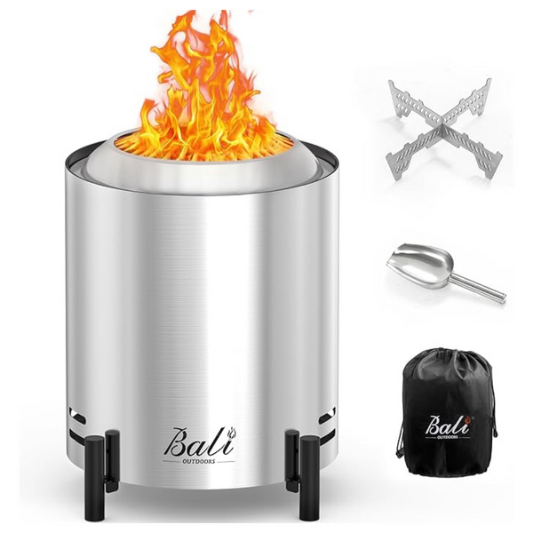 Portable 6.5" Stainless Steel Round Fire Pit