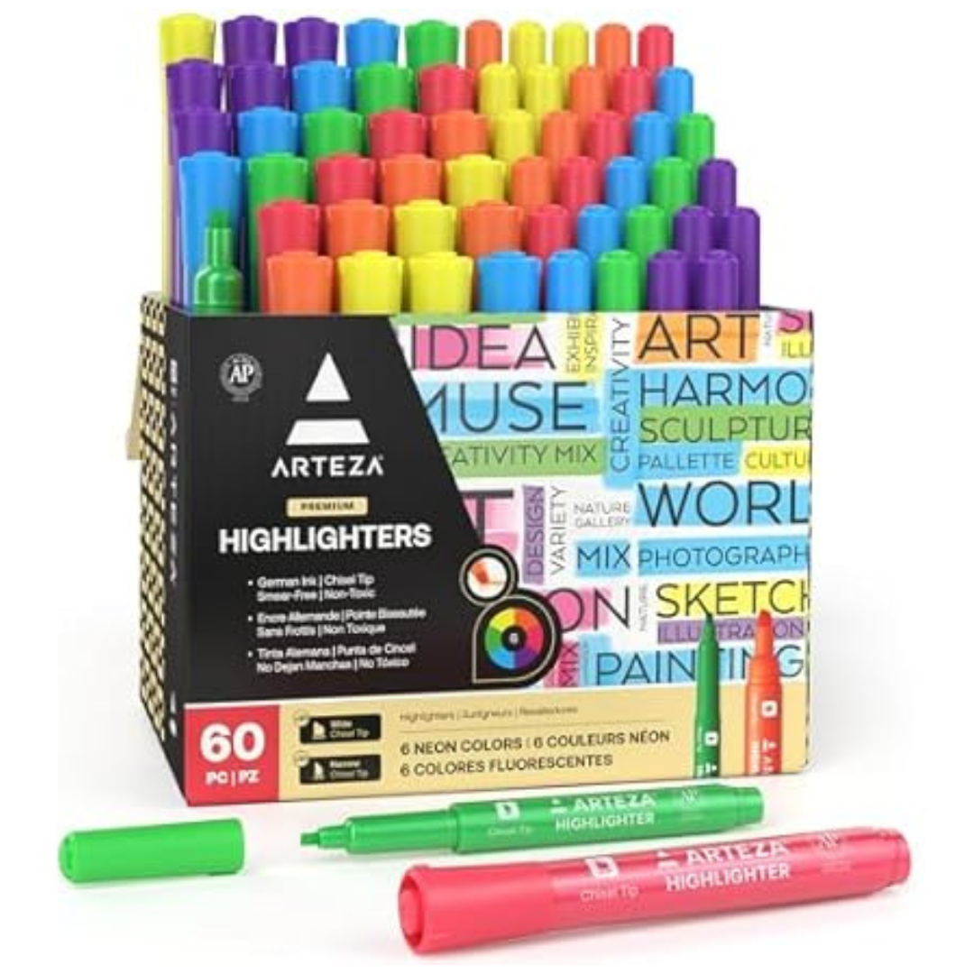 Set Of 60 ARTEZA Assorted Colors Highlighter Pens