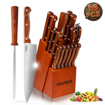 16-Piece Stainless Steel Kitchen Knife Block Set