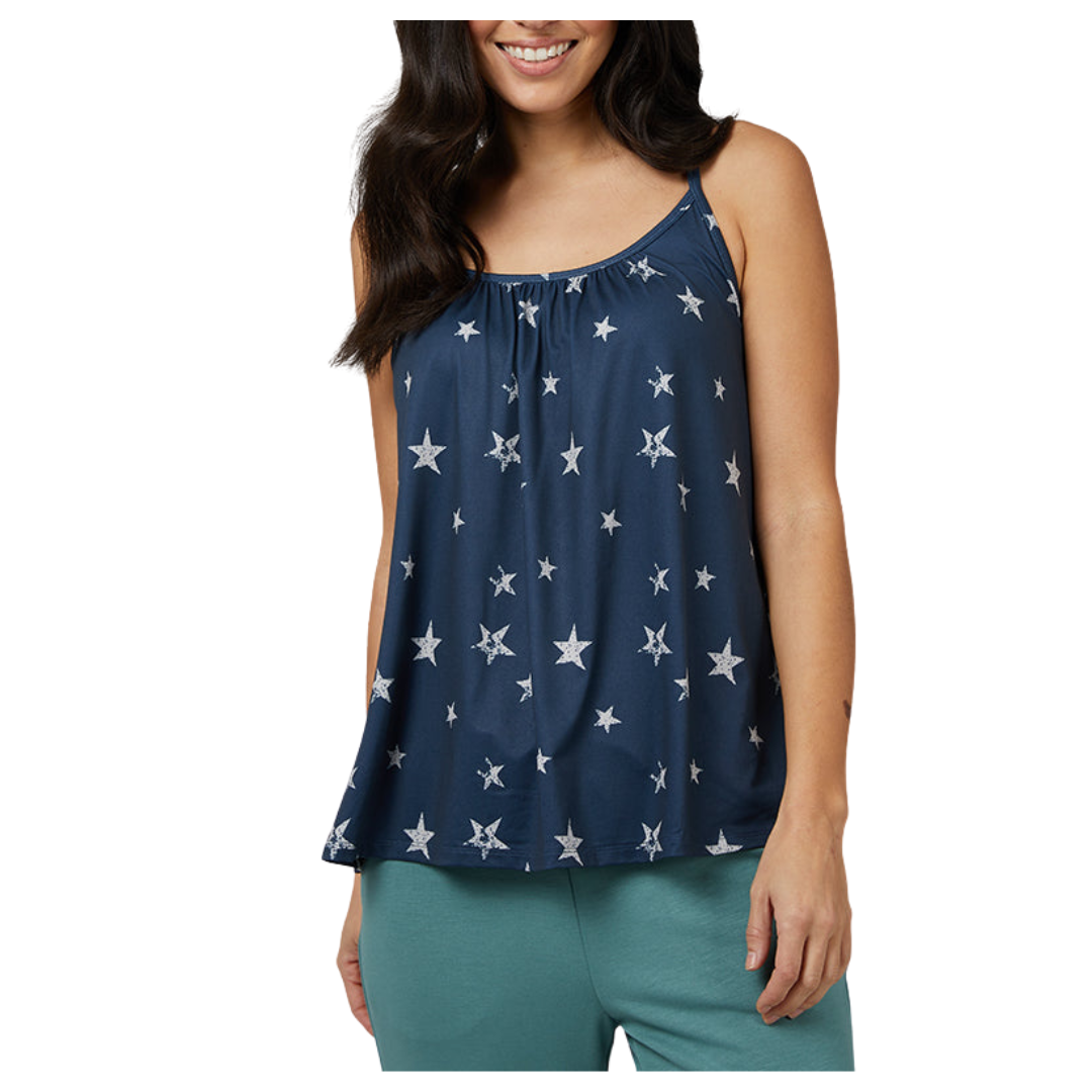 32 Degrees Women's Cool Printed Flowy Bra Cami (2 Colors)
