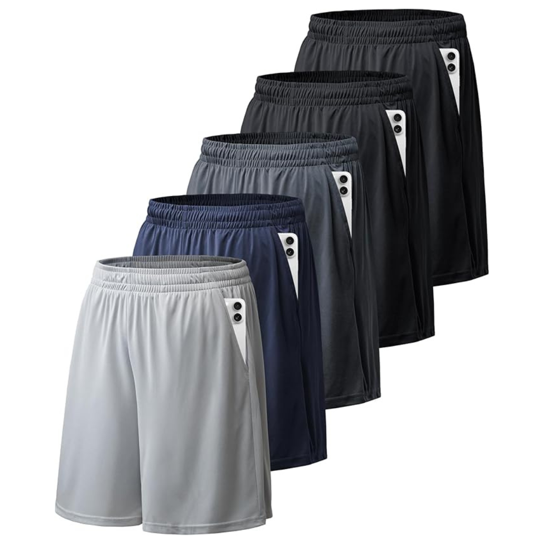 5-Pack Balennz Athletic Quick Dry Men's Shorts