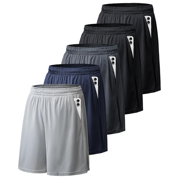 5-Pack Balennz Athletic Quick Dry Men's Shorts