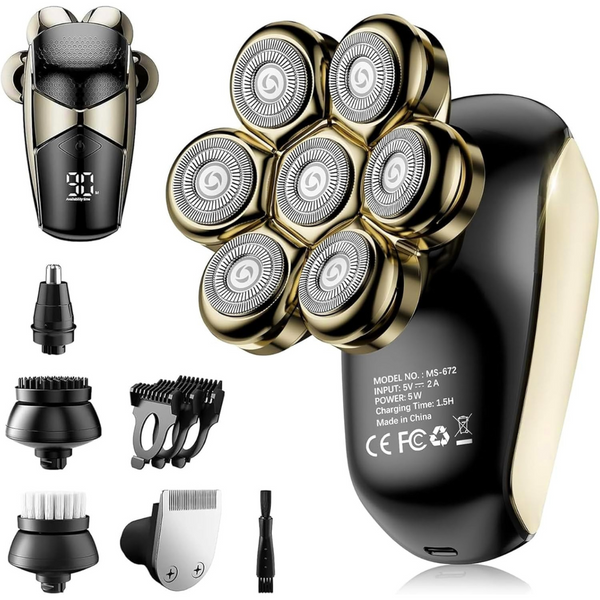 5 in 1 Electric Razor IPX7 Rechargeable 7D Head Shavers