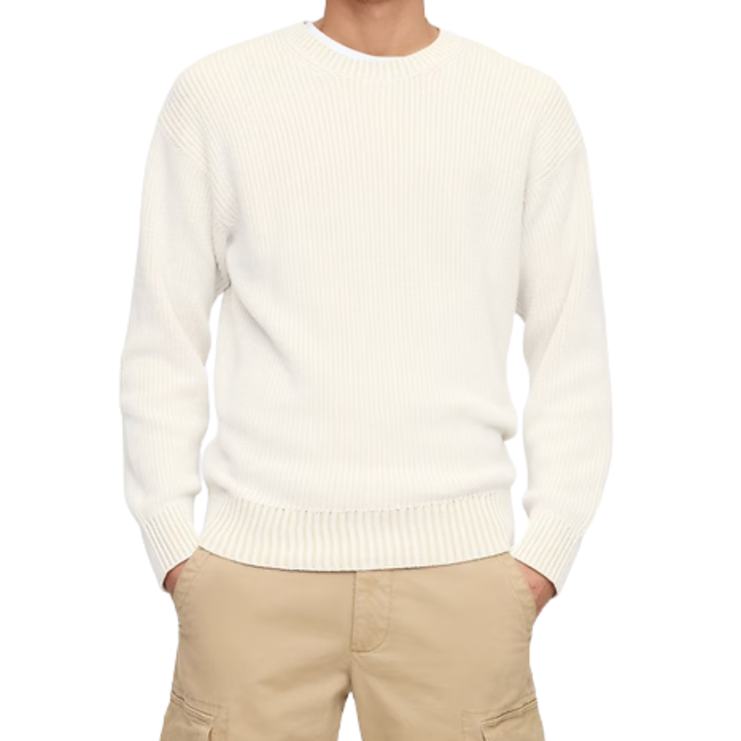 Gap Factory Men's Relaxed Plaited Crewneck Sweater
