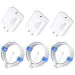3-Pack 20W PD USB-C Wall Charger Block w/ 3-Pack 6.6ft USB-C to Lightning Cable