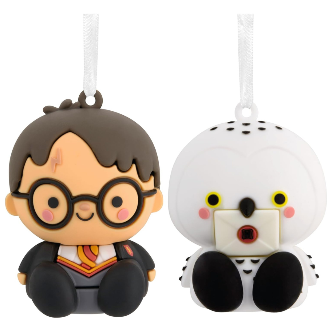 Set Of 2 Hallmark Harry & Hedwig Christmas Ornaments