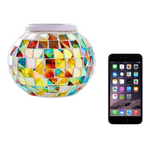 QiShi Solar Powered Mosaic Glass Ball Garden Lights