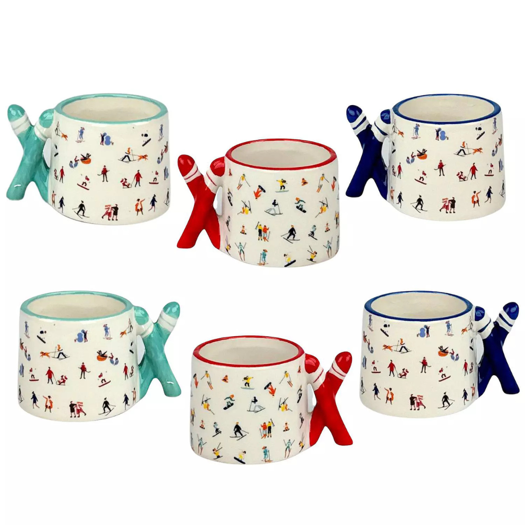 10 Strawberry Street 6-Piece Ski Handle Espresso Cups